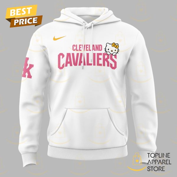 2025 Cleveland Cavaliers Basketball x Hello Kitty Night Hoodie - White - Image 2