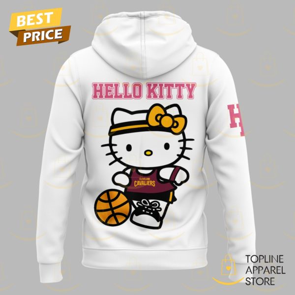 2025 Cleveland Cavaliers Basketball x Hello Kitty Night Hoodie - White - Image 3