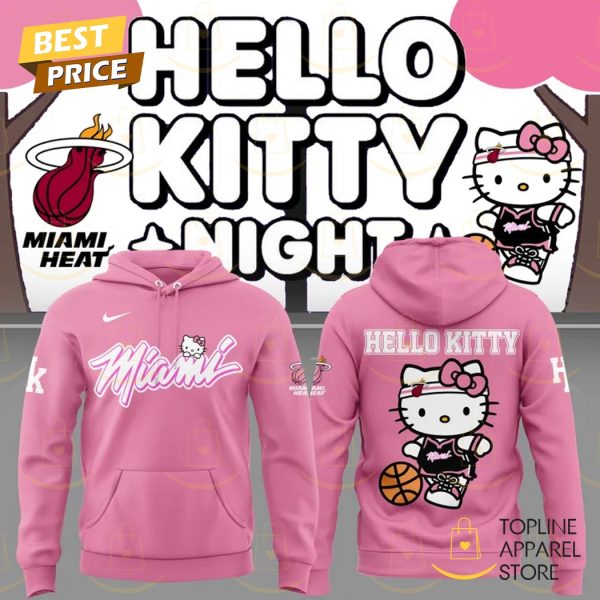 2025 Miami Heat Basketball x Hello Kitty Night Hoodie - Pink