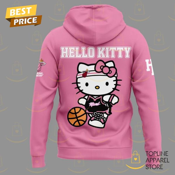 2025 Miami Heat Basketball x Hello Kitty Night Hoodie - Pink - Image 3