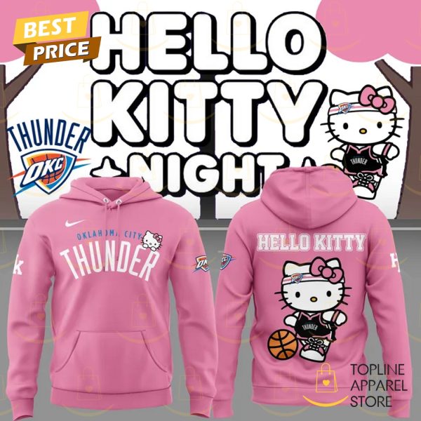 2025 Oklahoma City Thunder Basketball x Hello Kitty Night Hoodie - Pink