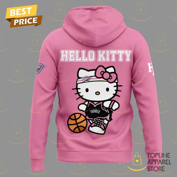 2025 Oklahoma City Thunder Basketball x Hello Kitty Night Hoodie - Pink - Image 3