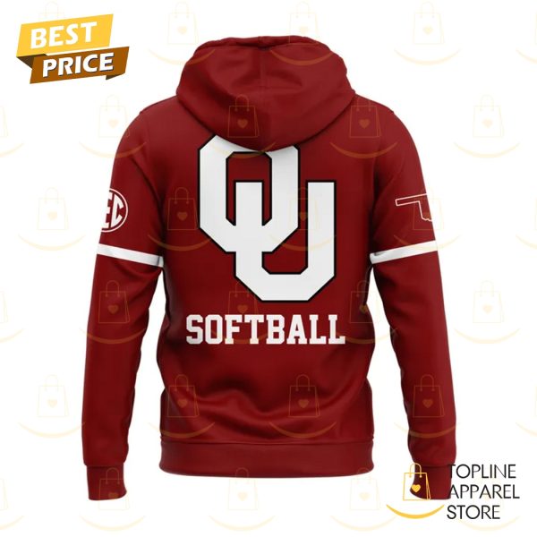 2025 Oklahoma Sooners Women Softball Hoodie - Red - Image 3