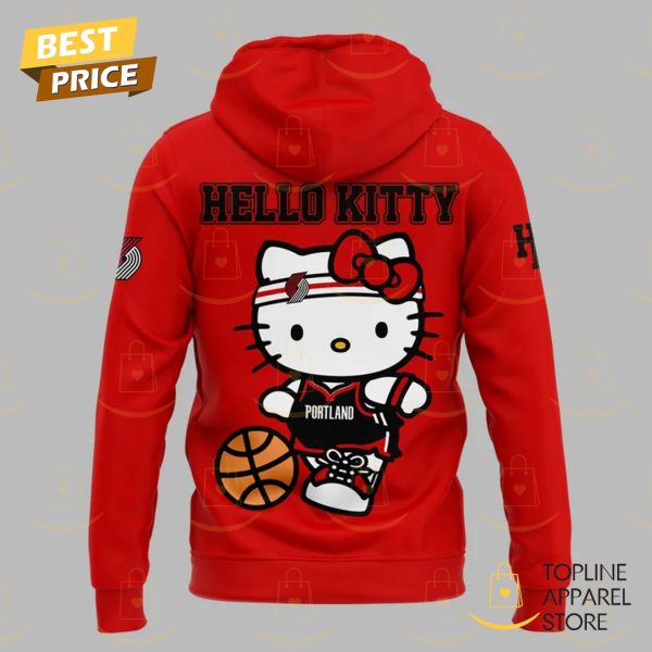 2025 Portland Trail Blazers x Hello Kitty Night Hoodie - Red - Image 3