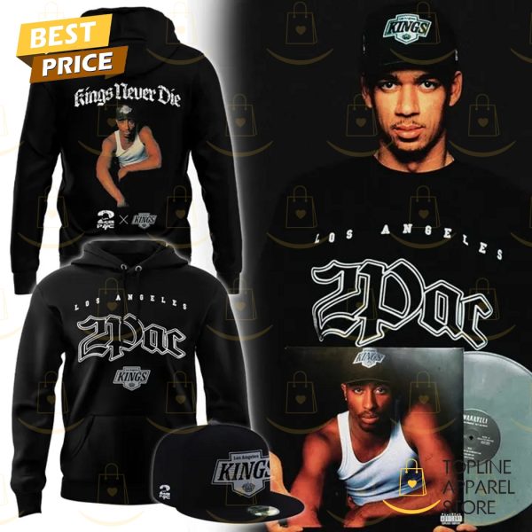 2PAC x Los Angeles Kings - Kings Never Die Hoodie - Black