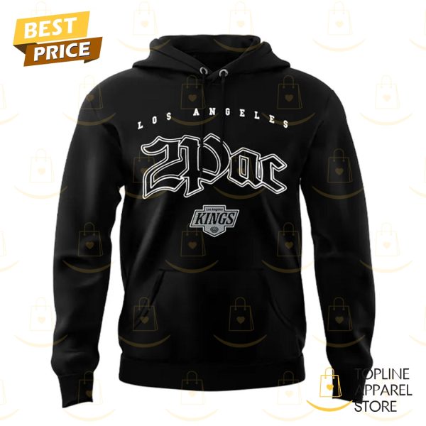 2PAC x Los Angeles Kings - Kings Never Die Hoodie - Black - Image 2