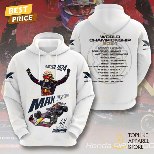 4X World Champions 2024-2025 F1 Max Verstappen Hoodie