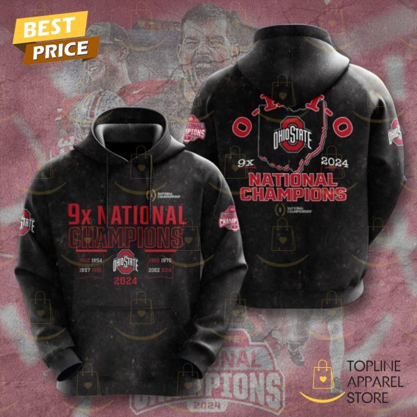 9x National Champions 2024-2025 Ohio State Buckeyes Hoodie