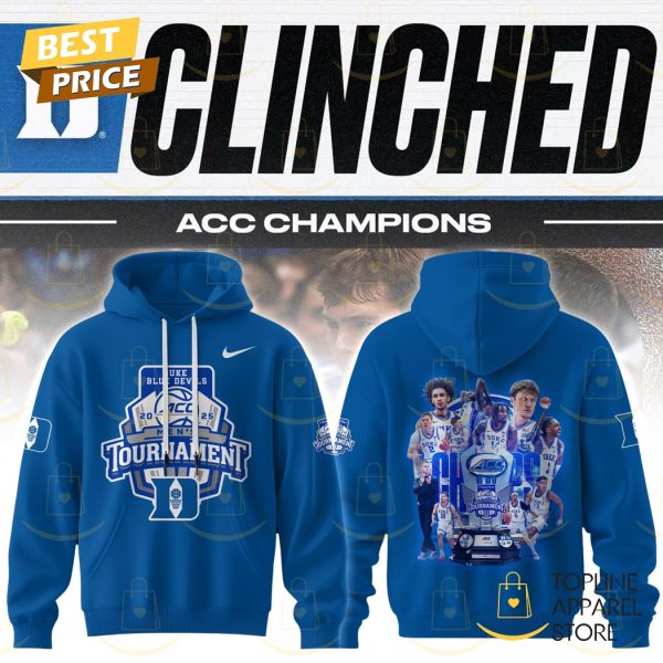 ACC Champions 2025 Duke Blue Devils Men Basketball Hoodie - Blue