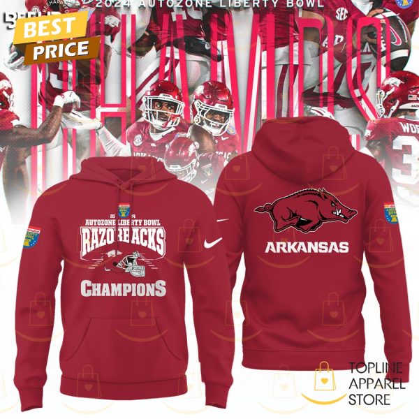 Arkansas Razorback 2024-2025 Autozone Liberty Bowl Champions Hoodie
