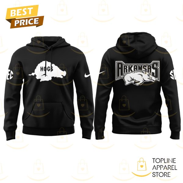 Arkansas Razorbacks - Hogs Design Hoodie - Black - Image 2
