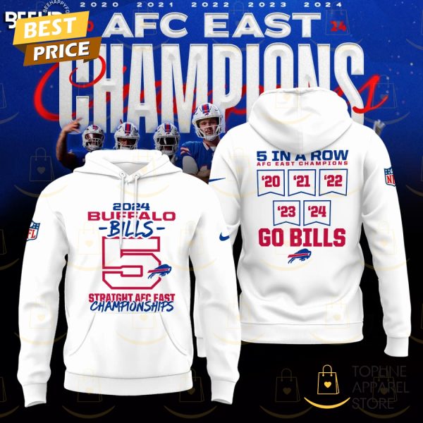 Buffalo Bills 2024-2025 AFC East Division Champions Hoodie - White