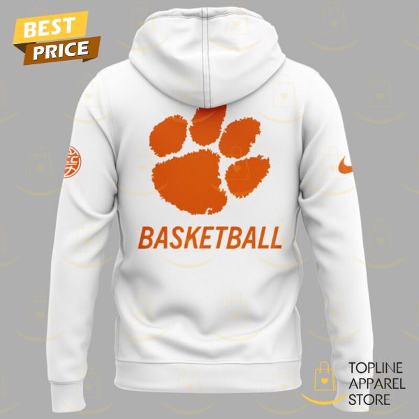 Clemson Tigers Basketball Nothing Easy Hoodie - White - Image 3
