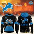 Detroit Lions 2024-2025 Thanksgiving Design Hoodie