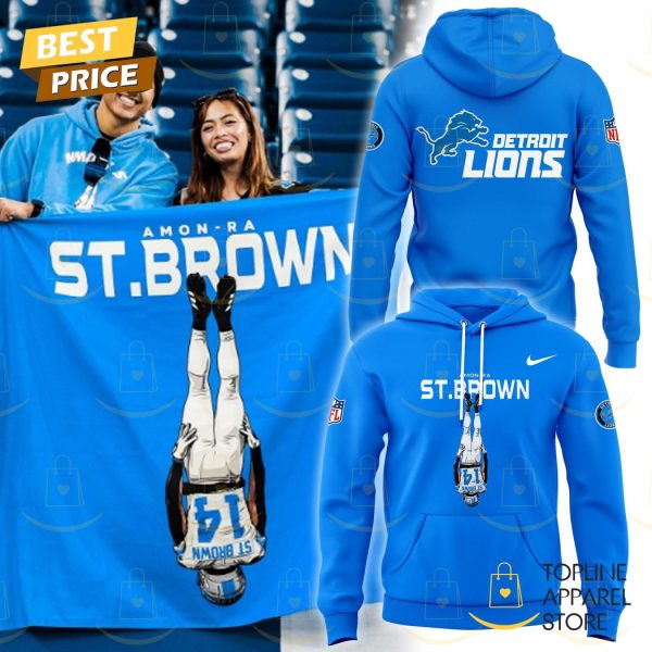 Detroit Lions Amon Ra St Brown Hoodie - Blue