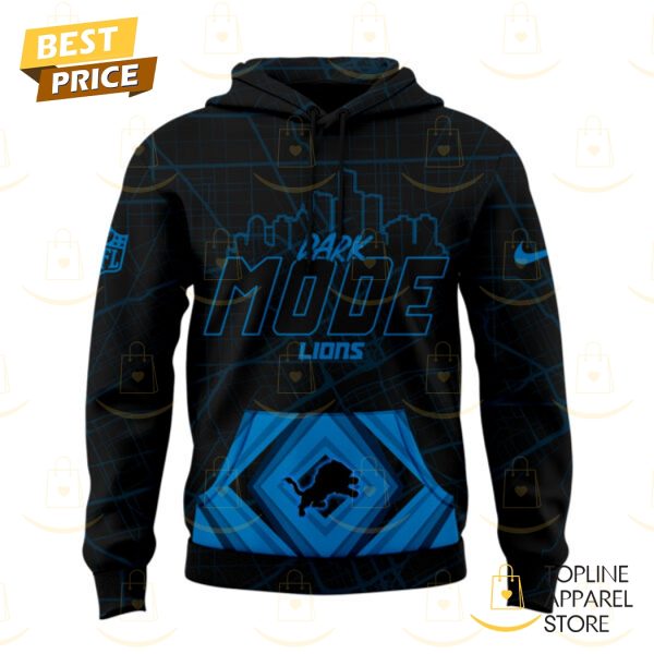 Detroit Lions Back In Black Dark Mode Lions Hoodie - Image 2