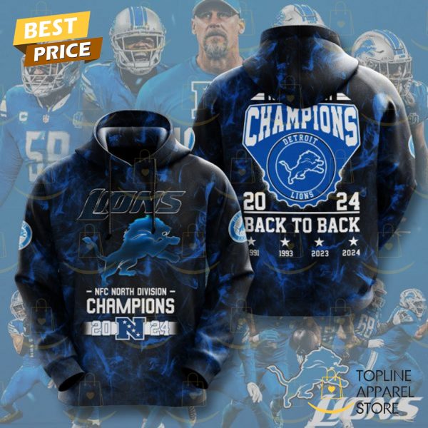 Detroit Lions NFC North Champions 2024-2025 Back To Back Hoodie