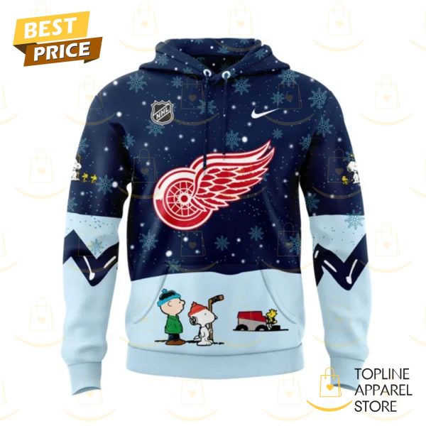 Detroit Red Wings Peanuts & Snoopy Night Design Hoodie - Image 2