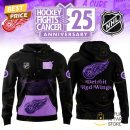 Detroit Red Wings x Hockey Fights Cancer 2024-2025 Hoodie