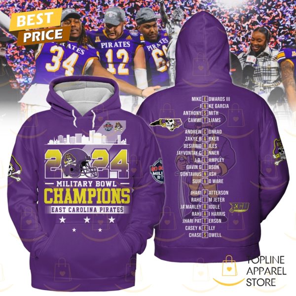 East Carolina Pirates 2024-2025 Military Bowl Champions Hoodie