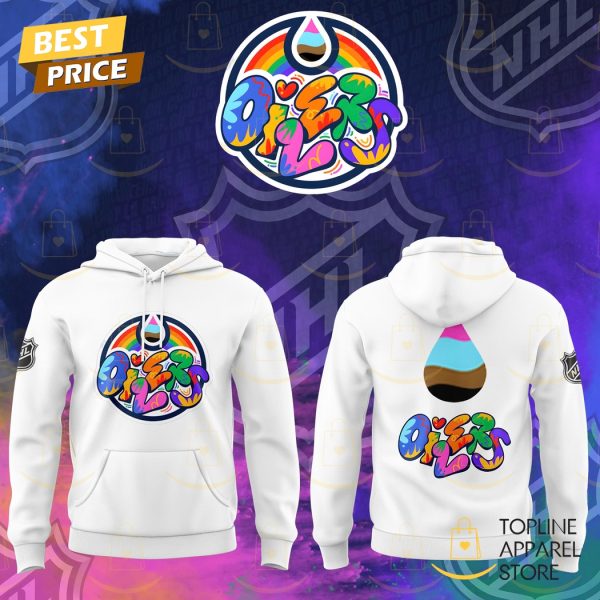 Edmonton Oilers x Pride Logo Hoodie - White
