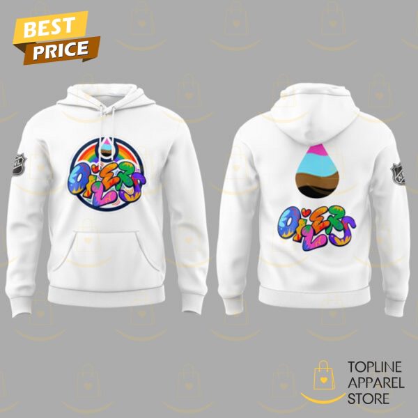 Edmonton Oilers x Pride Logo Hoodie - White - Image 2