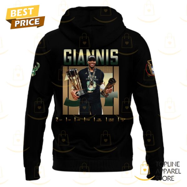 Giannis Antetokounmpo NBA CUP Champions Milwaukee Bucks Basketball Hoodie - Image 3