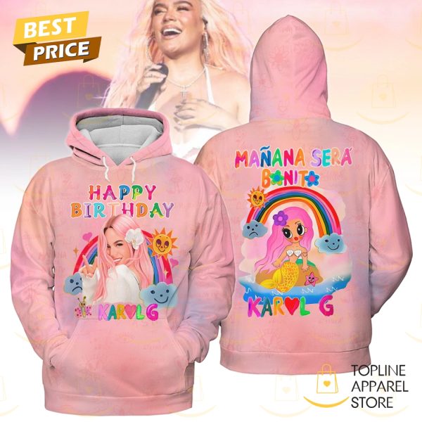 Happy Brithday Karol G Design Hoodie - Pink