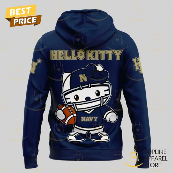 Hello Kitty x Navy Midshipmen Football Design Hoodie - Image 3
