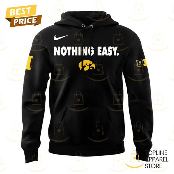 Iowa Hawkeyes 2025 Nothing Easy Hoodie - Black - Image 2