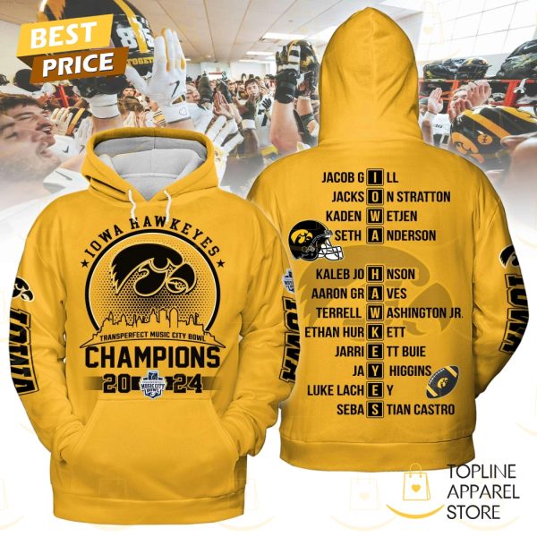 Iowa Hawkeyes Transperfect Music City Bowl Champions 2024-2025 Hoodie