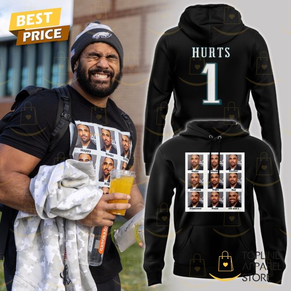 Jaylen Hurts Philadelphia Eagles Design Hoodie - Black