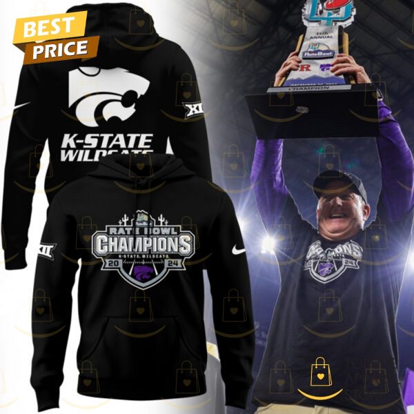 Kansas State Wildcats Football 2024-2025 Rate Bowl Champions Hoodie - Black