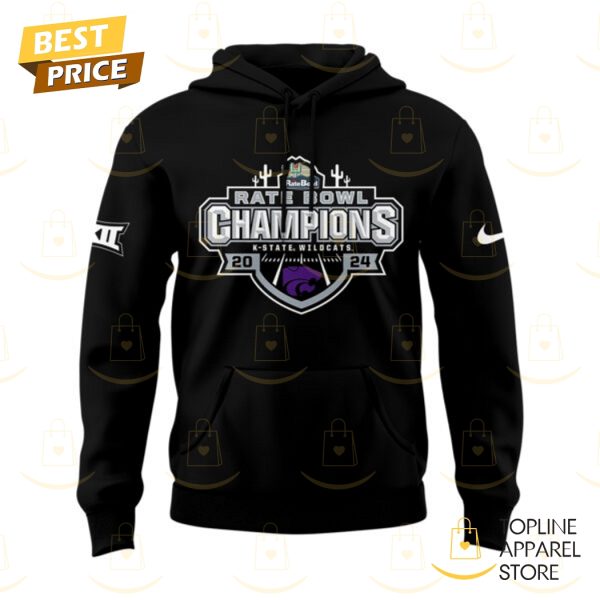 Kansas State Wildcats Football 2024-2025 Rate Bowl Champions Hoodie - Black - Image 2