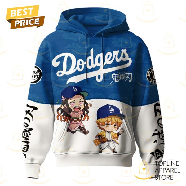 Los Angeles Dodgers MLB x De m on Slay er Hoodie - Image 2
