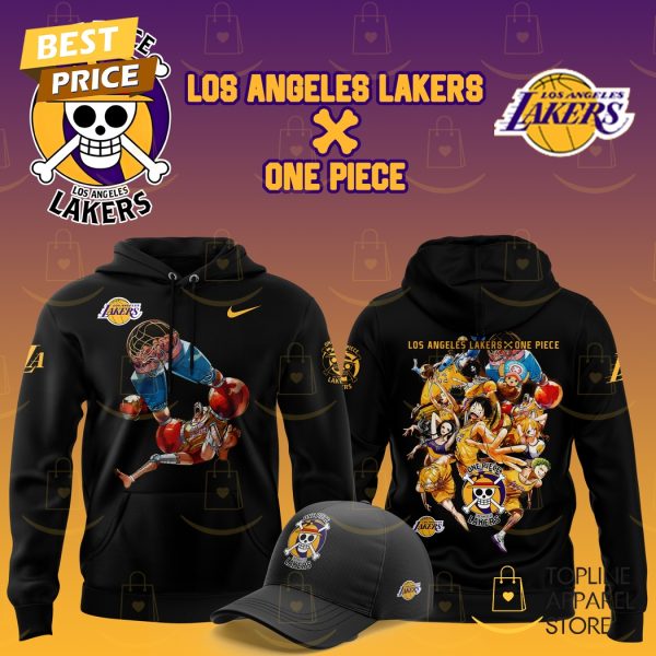 Los Angeles Lakers x Franky One Piece The Straw Hat Pirates Hoodie - Black