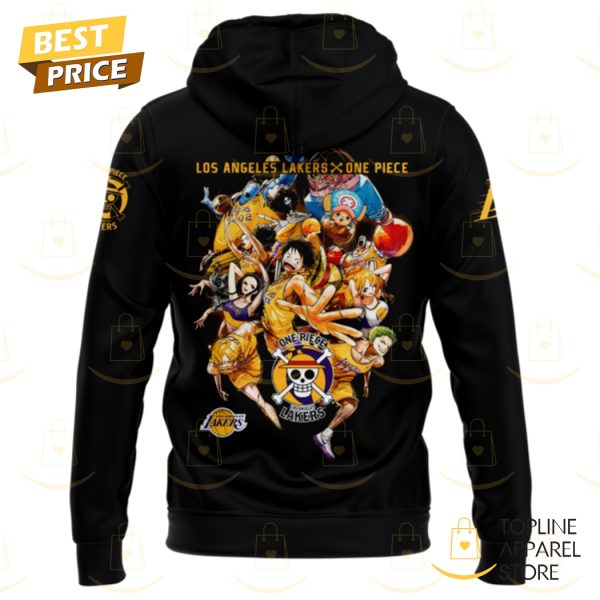 Los Angeles Lakers x Franky One Piece The Straw Hat Pirates Hoodie - Black - Image 3