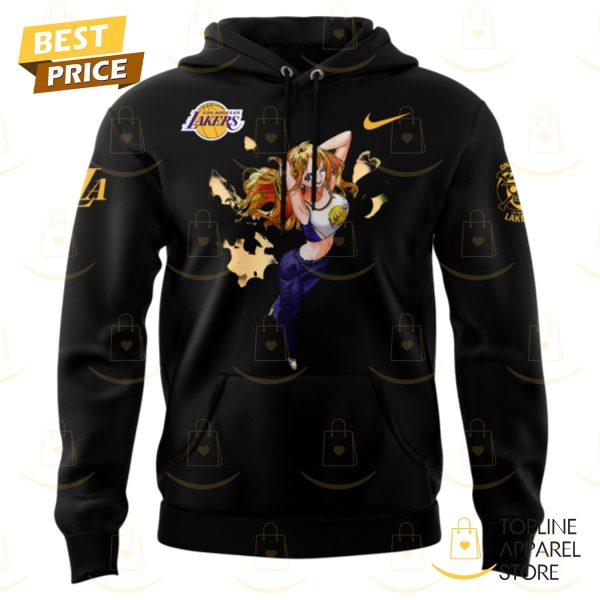 Los Angeles Lakers x Nami One Piece The Straw Hat Pirates Hoodie - Black - Image 2