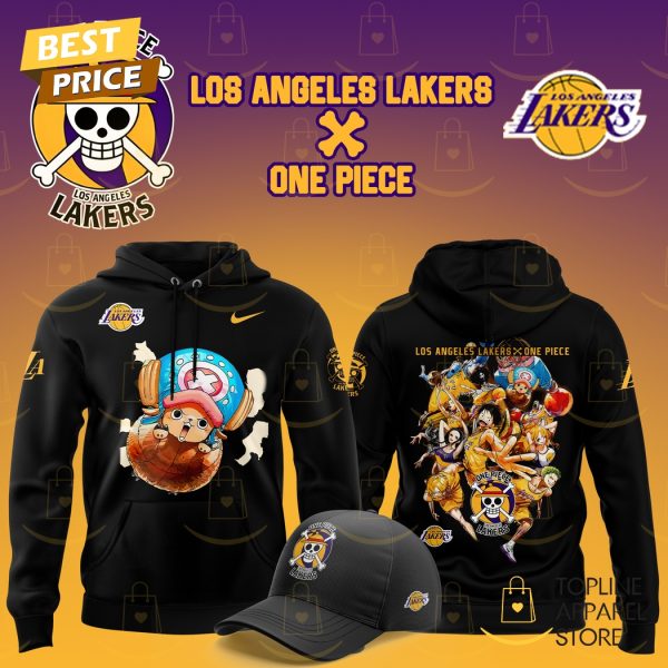 Los Angeles Lakers x Tony Tony Chopper One Piece The Straw Hat Pirates Hoodie - Black