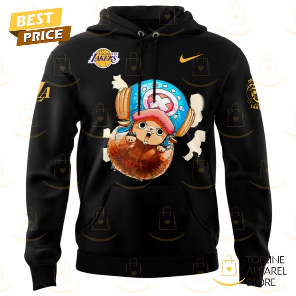 Los Angeles Lakers x Tony Tony Chopper One Piece The Straw Hat Pirates Hoodie - Black - Image 2