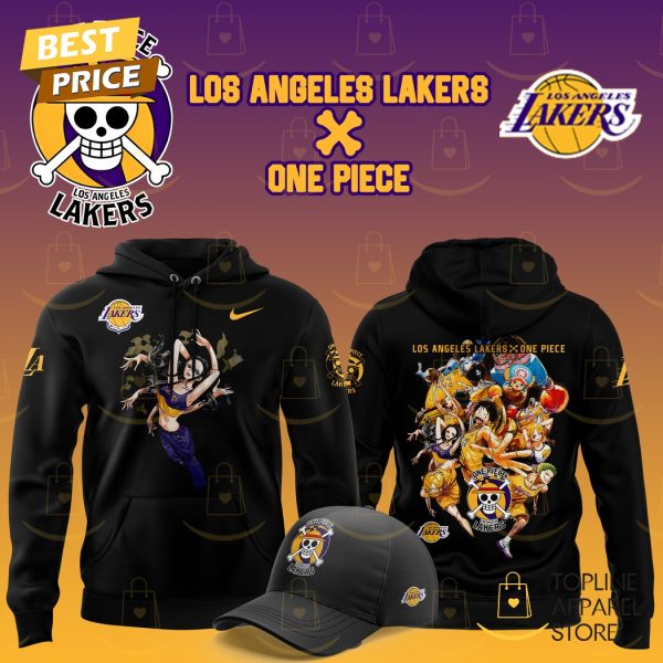 Los Angeles Lakers x Nico Robin One Piece The Straw Hat Pirates Hoodie - Black