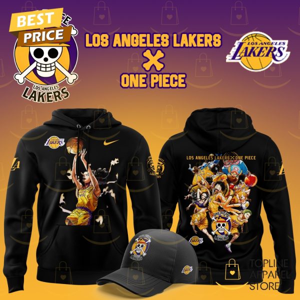 Los Angeles Lakers x Usopp One Piece The Straw Hat Pirates Hoodie - Black