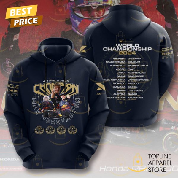 Max Verstappen 4 Time World Championship 2024-2025 Hoodie