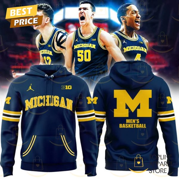 Michigan Wolverines Men Basketball Hoodie - Blue