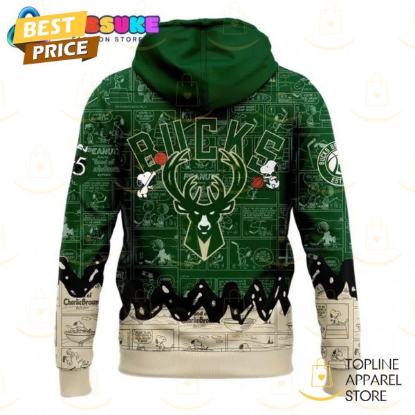 Milwaukee Bucks 75th Anniversary Of Peanuts Hoodie - Image 3
