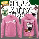 Milwaukee Bucks x 2025 Hello Kitty Hoodie - Pink