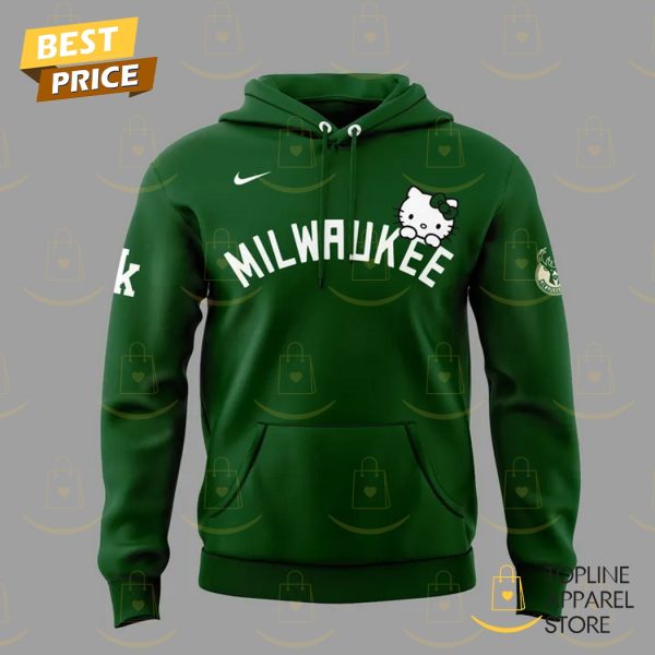 Milwaukee Bucks x Hello Kitty 2025 Hoodie - Green - Image 2