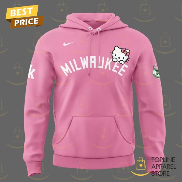 Milwaukee Bucks x Hello Kitty 2025 Hoodie - Pink - Image 2