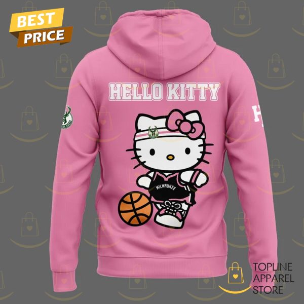 Milwaukee Bucks x Hello Kitty 2025 Hoodie - Pink - Image 3