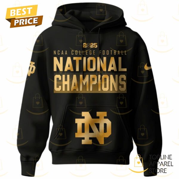 NCAA College Football National Champions 2025 Notre Dame Fighting Irish Hoodie - Image 2